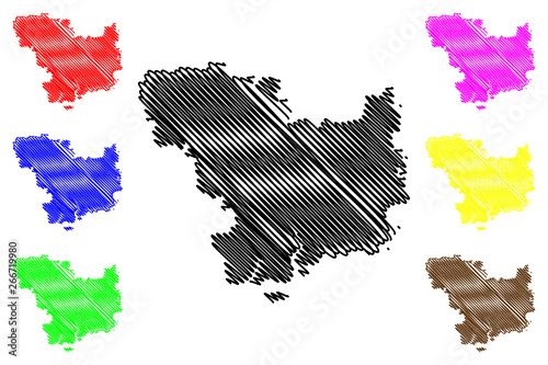 Mykolaiv Oblast (Administrative divisions of Ukraine, Oblasts of Ukraine) map vector illustration, scribble sketch Mykolaivshchyna ( Nikolaev or Nikolayev Oblast) map