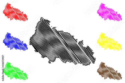 Zakarpattia Oblast (Administrative divisions of Ukraine, Oblasts of Ukraine) map vector illustration, scribble sketch Zakarpattia map