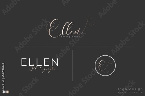 Fotografija Calligraphic Logo design with gold effect