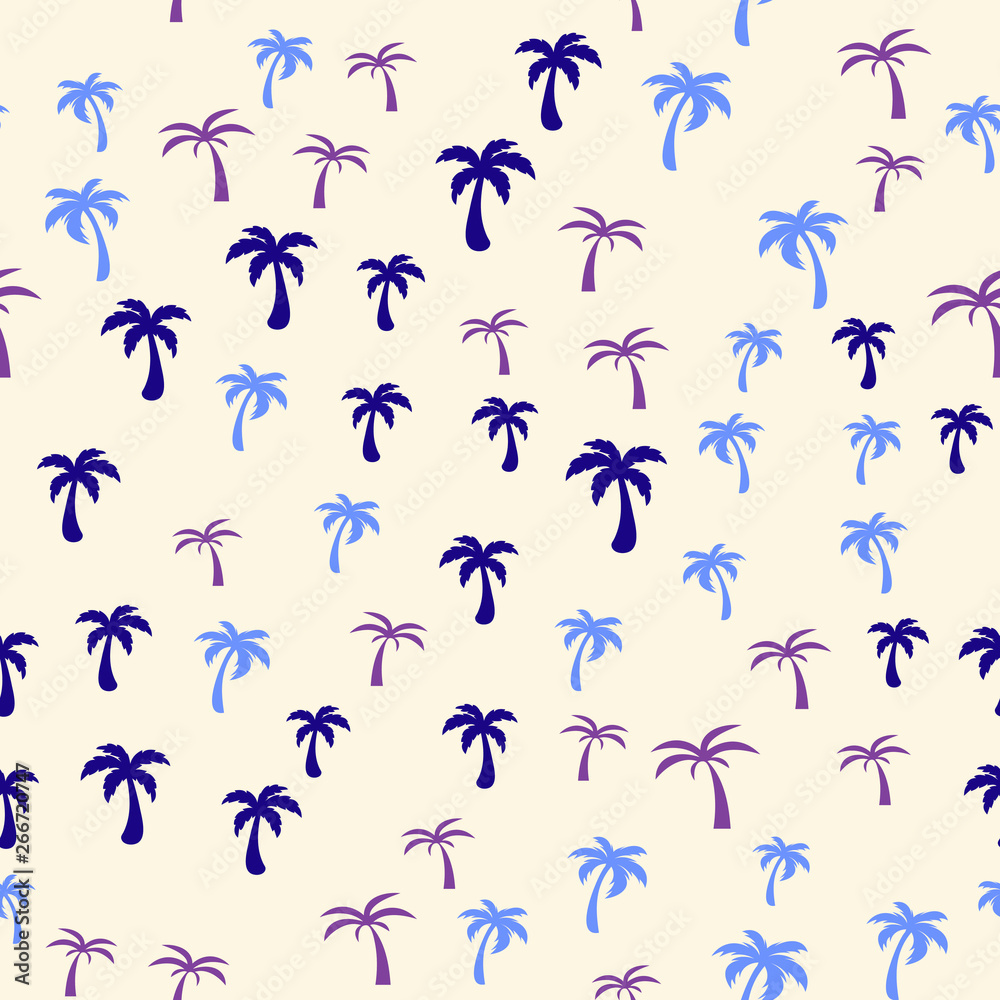 Fototapeta premium Coconut palm tree. Tropical vector Seamless pattern