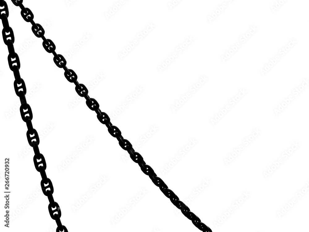 silhouette of metal chain on white background silhouette of metal chain on white background