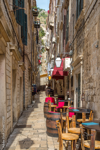 Romantische Gasse in der Altstadt von Dubrovnik
