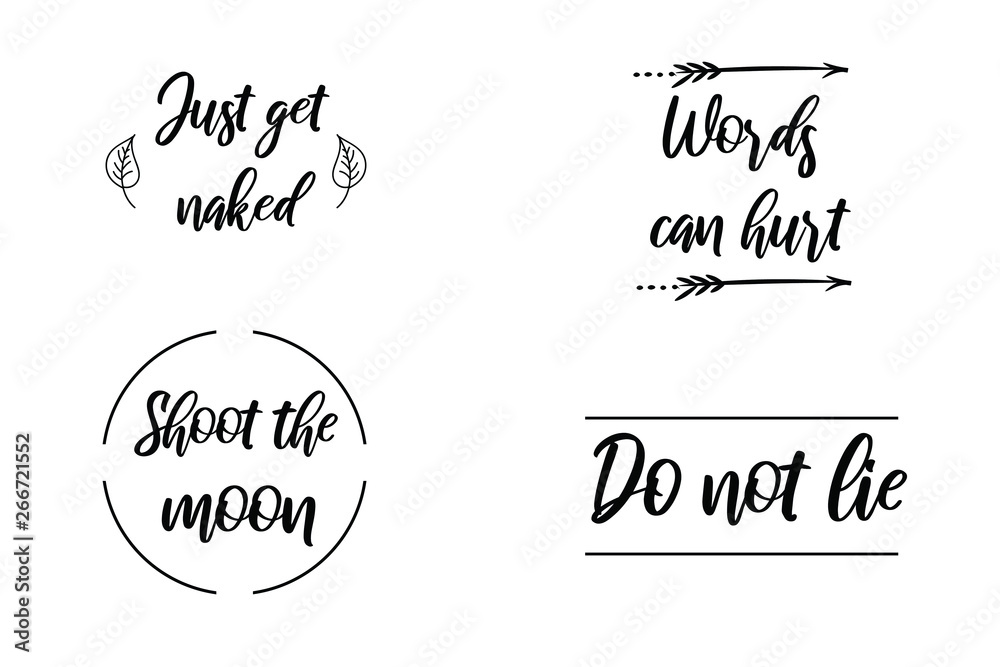 Vektorová grafika „Just get naked, Words can hurt, Do not lie, Shoot