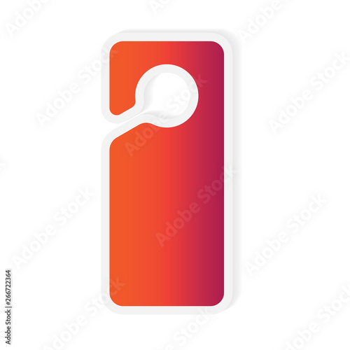 colorful hotel door hanger icon- vector illustration