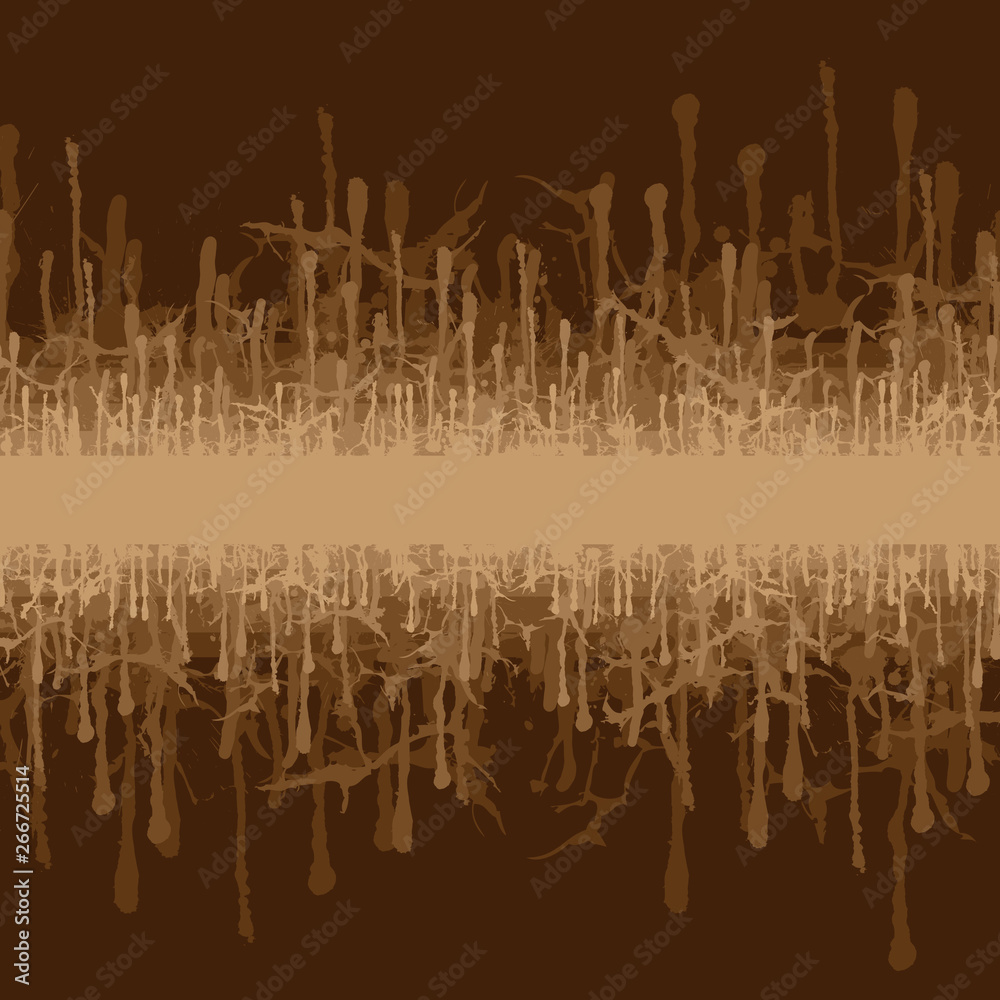 Abstract dark brown horizontal grunge line background