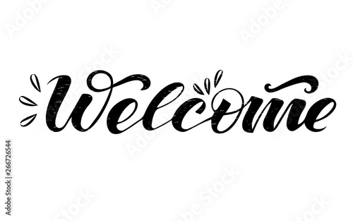 Vector text Welcome lettering