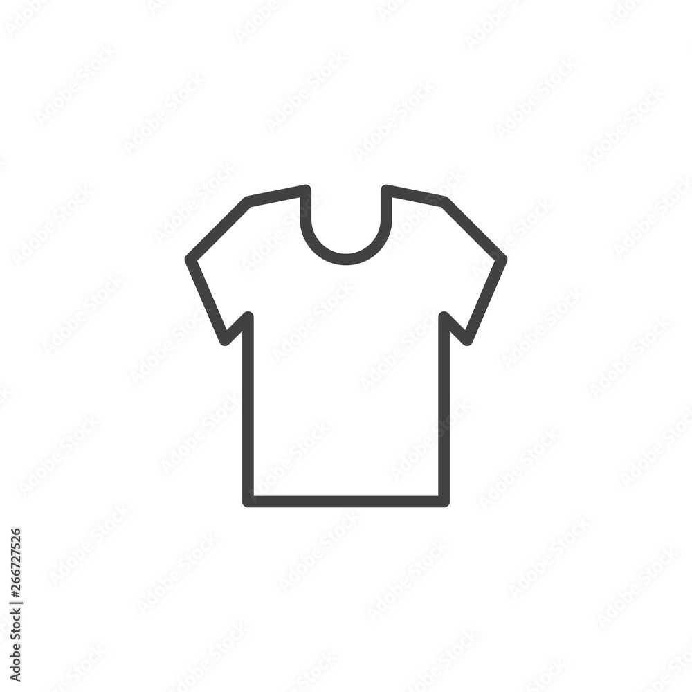Short sleeve shirt line icon. linear style sign for mobile concept and web design. T-Shirt outline vector icon. Symbol, logo illustration. Pixel perfect vector graphics Short sleeve shirt line icon. linear style sign for mobile concept and web design. T-Shirt outline vector icon. Symbol, logo illustration. Pixel perfect vector graphics