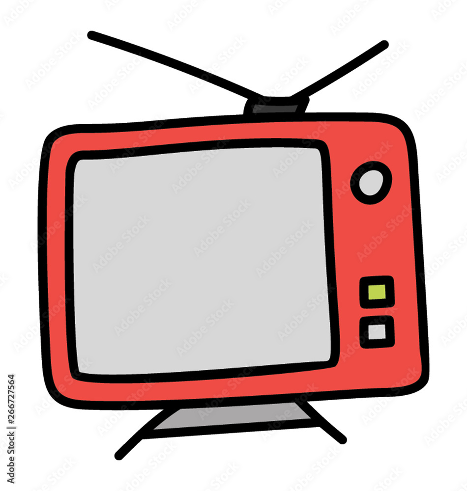 Television icon, doodle design vector Television icon, doodle design vector