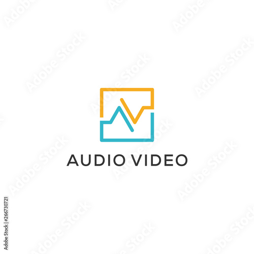 AV monogram audio visual symbol logo design