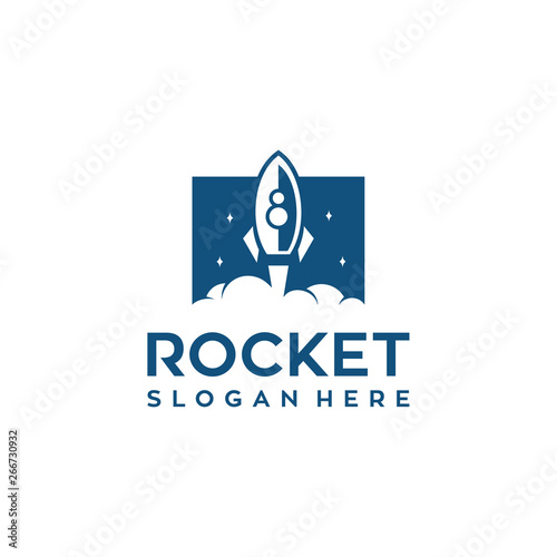 rocket launch vector logo design