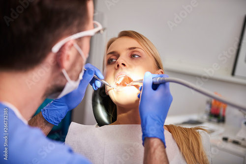 Close up of patient in dentist s clinic
