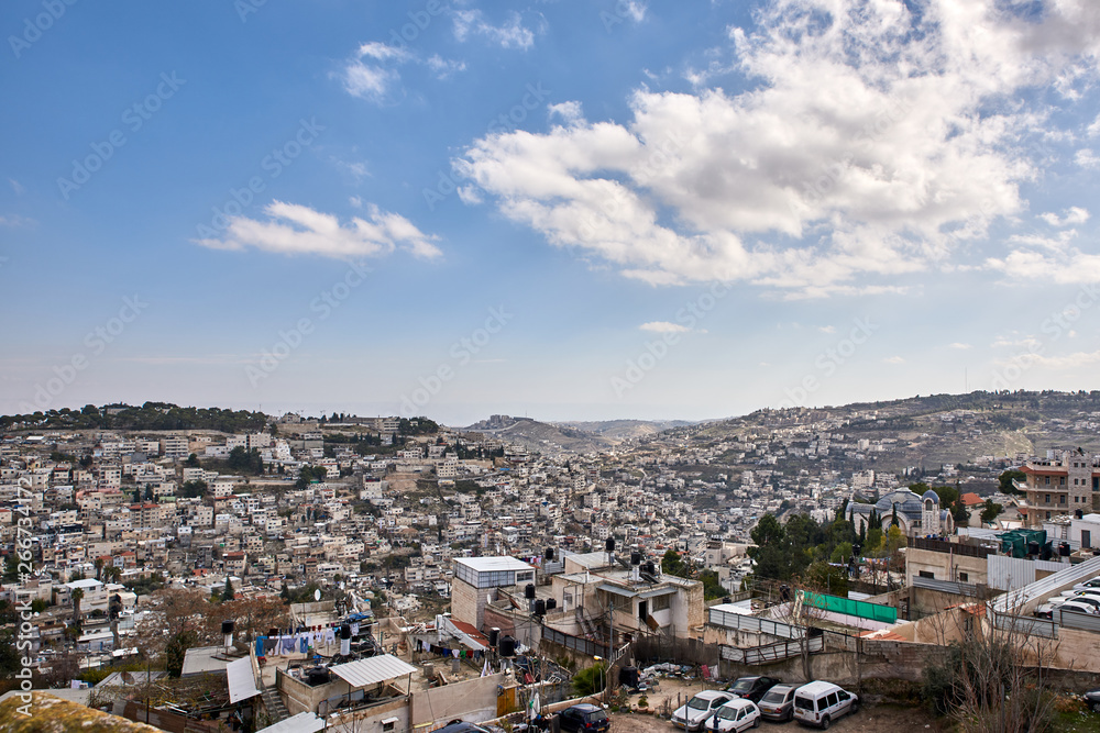 Israel. Jerusalem. Old city. South wall. Descent to the Garbage Gate. Kedron Valley View