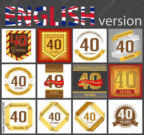 Set of number 40 templates
