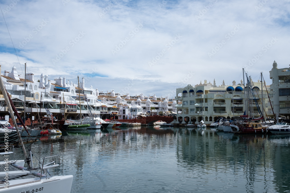 BENALMADENA, MALAGA, SPAIN. May 8, 2019. Port Marina with boats docked
