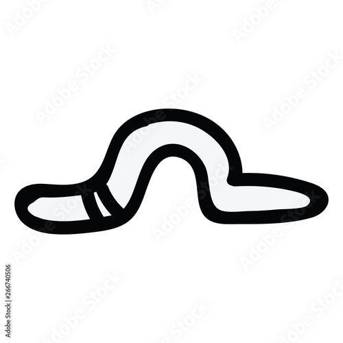 Cute wiggling earth worm lineart cartoon vector illustration motif set. Hand drawn garden wildlife blog icons. Monochrome graphics. Invertibrate web buttons.