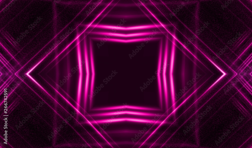 Dark abstract futuristic background. Neon lines, glow. Neon lines, shapes. Pink and blue glow Dark abstract futuristic background. Neon lines, glow. Neon lines, shapes. Pink and blue glow