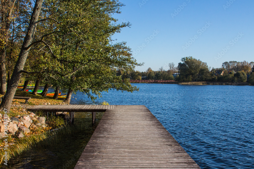 Beautiful view of the lake in the city of Trakai in the morning. Lithuania Beautiful view of the lake in the city of Trakai in the morning. Lithuania
