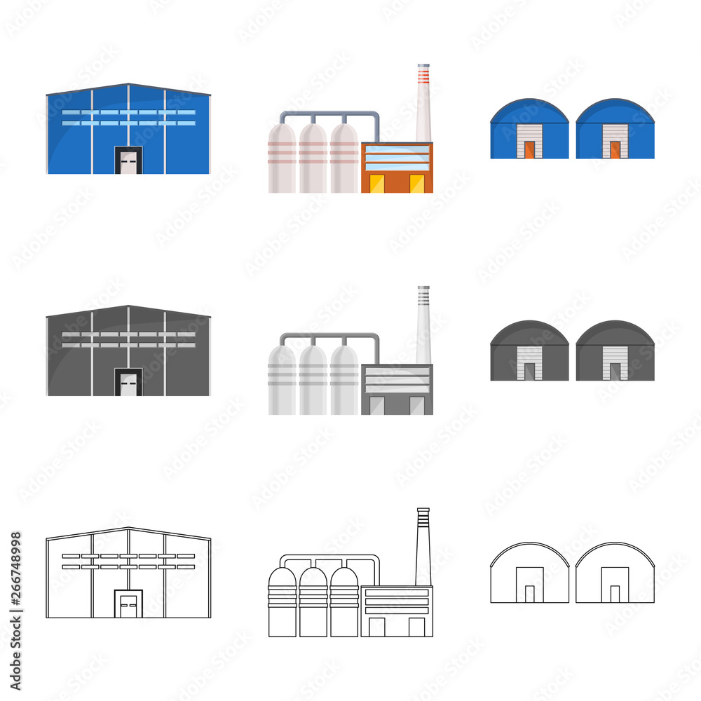 Vector illustration of production and structure icon. Collection of production and technology stock symbol for web.