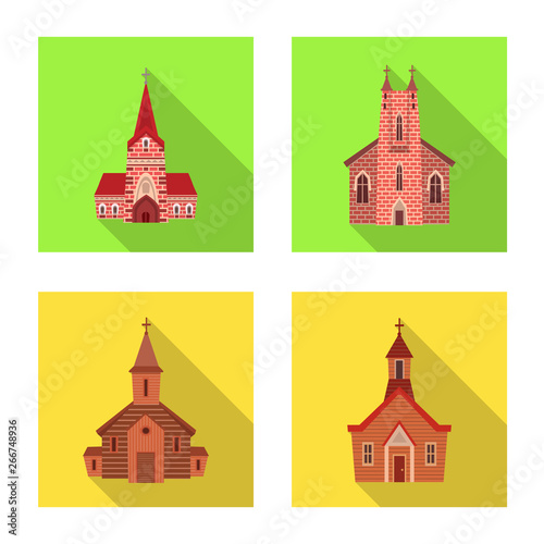 Vector design of cult and temple sign. Collection of cult and parish vector icon for stock.