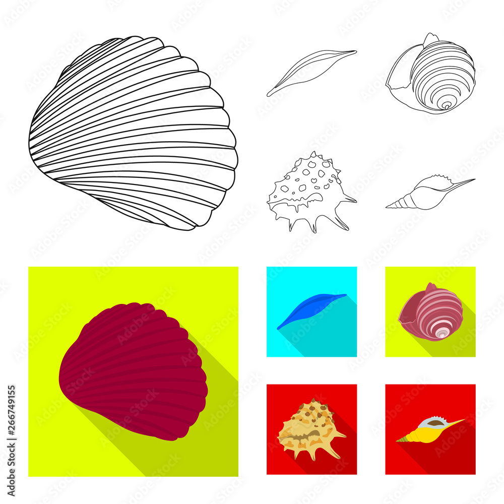 Vector illustration of animal and decoration symbol. Collection of animal and ocean stock vector illustration. Vector illustration of animal and decoration symbol. Collection of animal and ocean stock vector illustration.