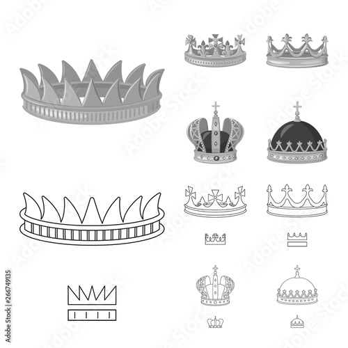 Vector design of medieval and nobility icon. Set of medieval and monarchy vector icon for stock.