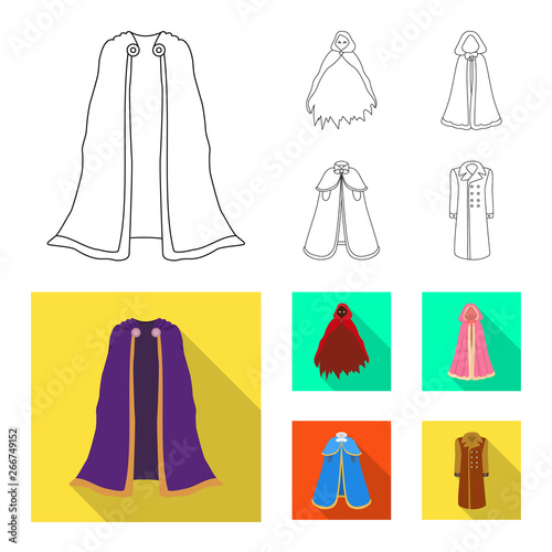 Vector design of material and clothing icon. Set of material and garment vector icon for stock.