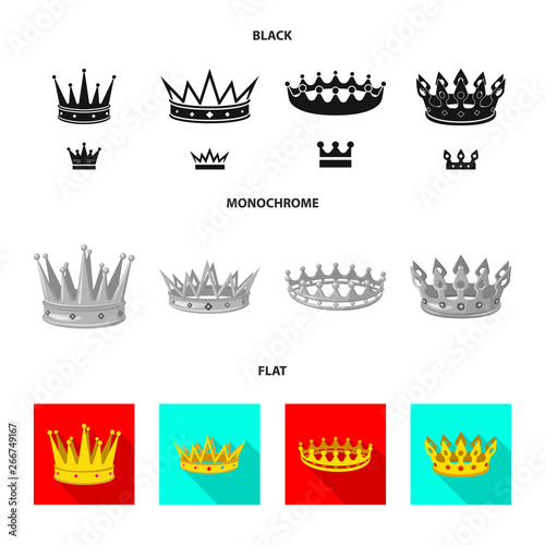 Vector design of medieval and nobility icon. Set of medieval and monarchy stock symbol for web.