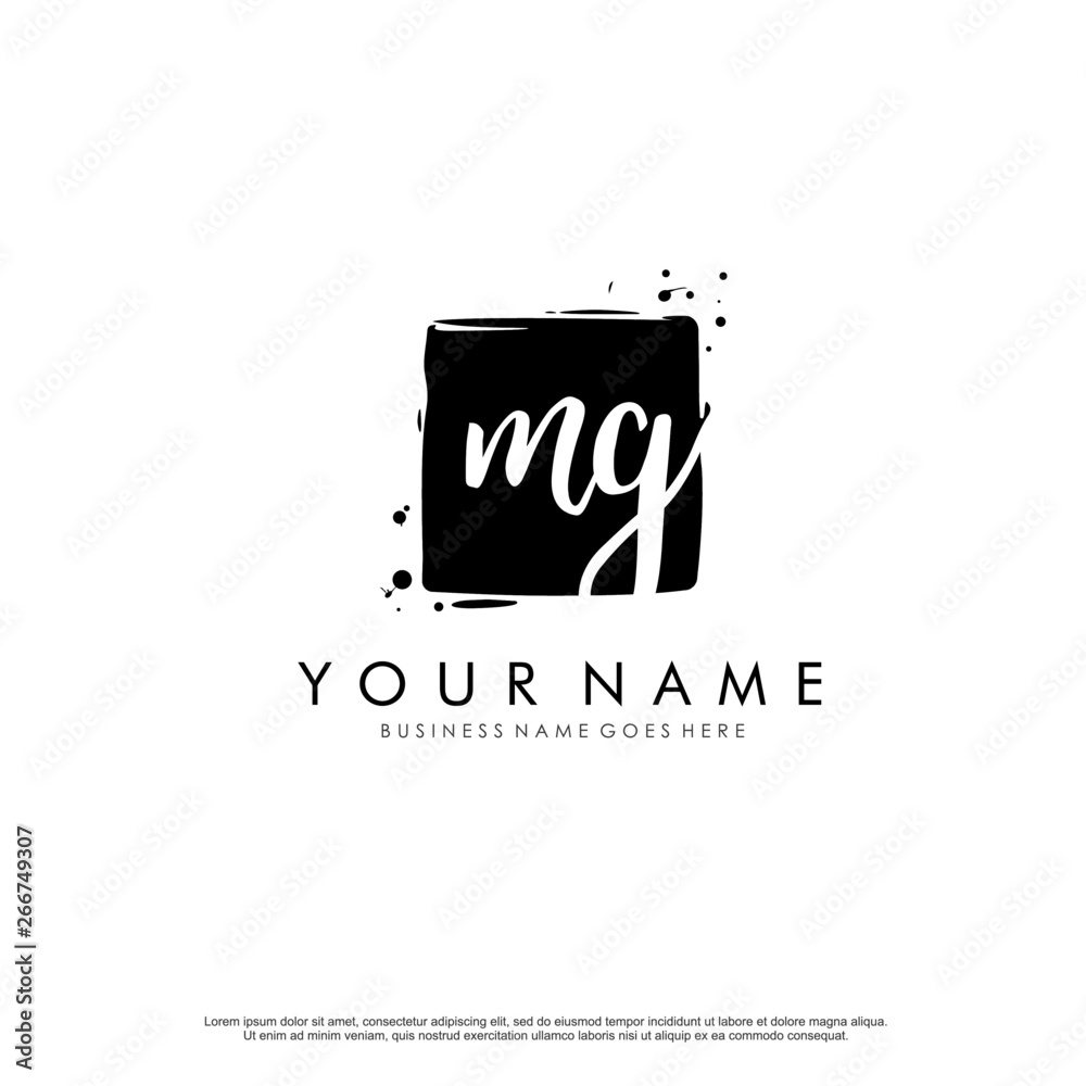M G MG initial square logo template vector