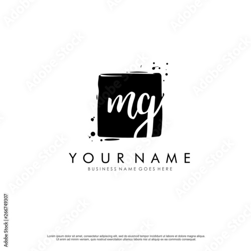 M G MG initial square logo template vector