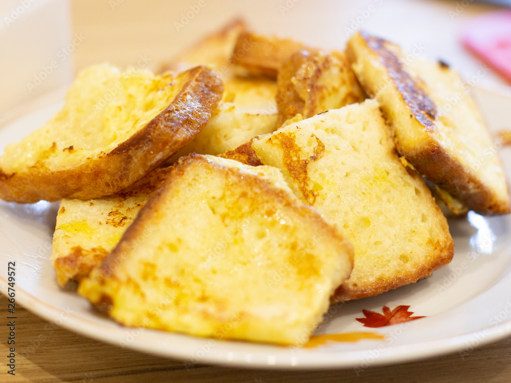 fried white bread is on a plate