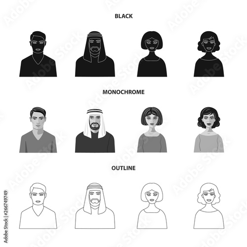 Vector illustration of hairstyle and profession  logo. Set of hairstyle and character  vector icon for stock.