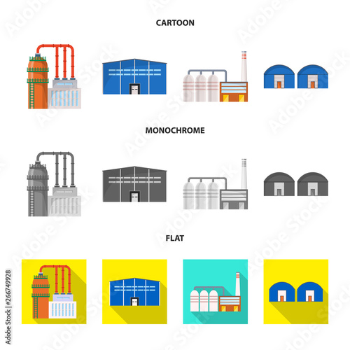 Isolated object of production and structure symbol. Set of production and technology vector icon for stock.