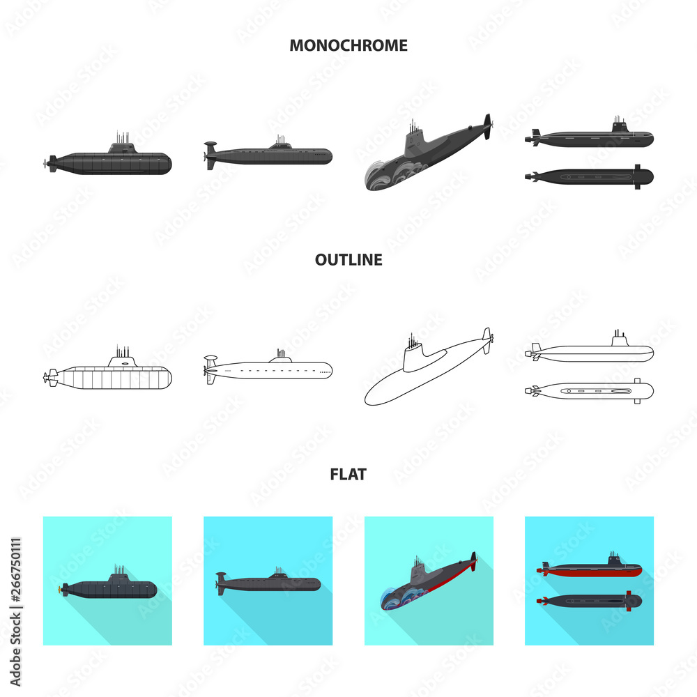 Vector illustration of war  and ship sign. Set of war  and fleet vector icon for stock.