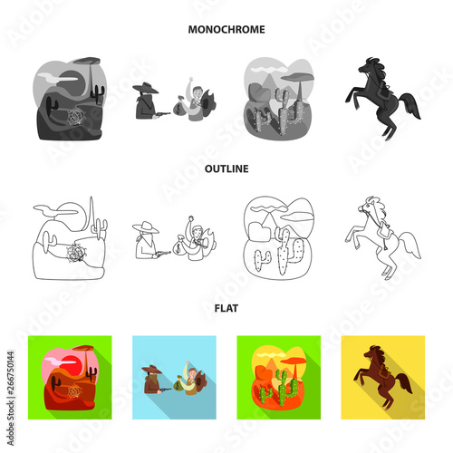 Vector illustration of texas and history icon. Set of texas and culture stock vector illustration.