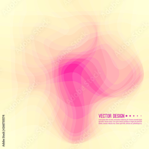 Distorted wave colorful texture. Abstract dynamical rippled surface. Vector stripe deformation background. Transition and gradation of color.