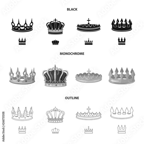 Isolated object of medieval and nobility logo. Set of medieval and monarchy stock symbol for web.