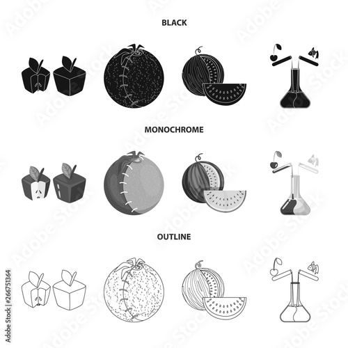 Isolated object of test and synthetic sign. Set of test and laboratory stock vector illustration.
