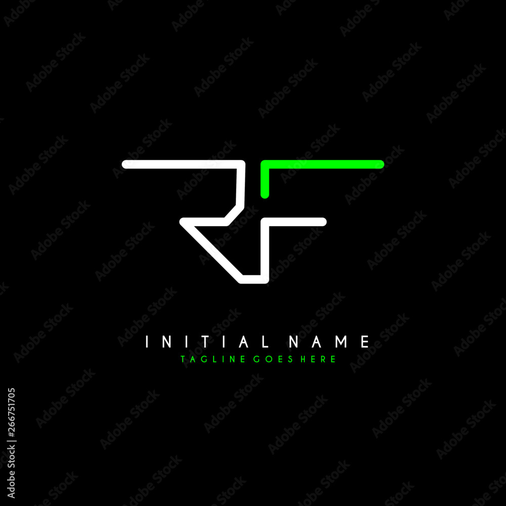 Initial R F RF minimalist modern logo identity vector Initial R F RF minimalist modern logo identity vector