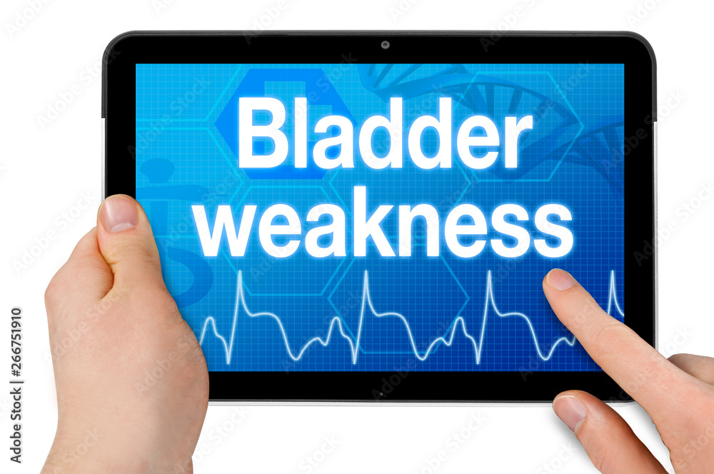Tablet with touchscreen and diagnosis bladder weakness Tablet with touchscreen and diagnosis bladder weakness