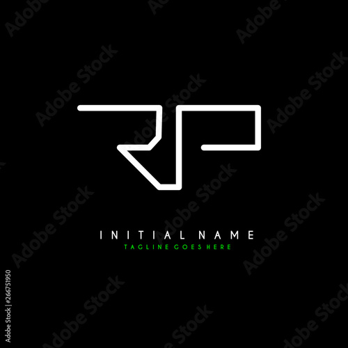 Initial R P RP minimalist modern logo identity vector
