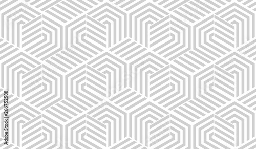 Abstract geometric pattern with stripes  lines. Seamless vector background. White and grey ornament. Simple lattice graphic design.