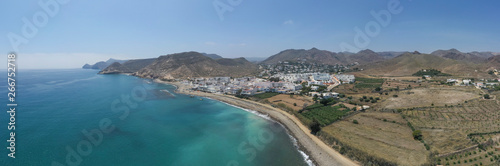 Photography Panorámica aérea del pueblo costero de Las Negras, Cabo de Gata, Almería