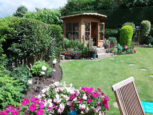 Εκτύπωση καμβά Garden in summer with summer house July 2016 Huddersfield Yorkshire England