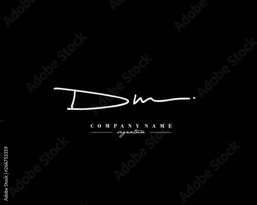 D M DM Signature initial logo template vector