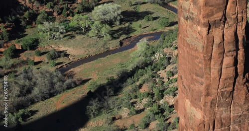 The Canyon de Chelly best-known feature is Spider Rock, a sandstone spire that rises more than 700 feet from the floor of the canyon. It's named for Spider Woman, a key figure in Navajo lore.