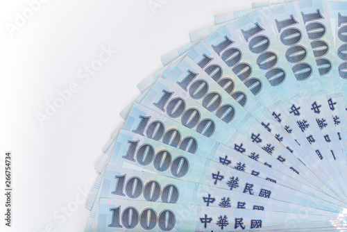 1000 New Taiwan Dollars isolated on white background