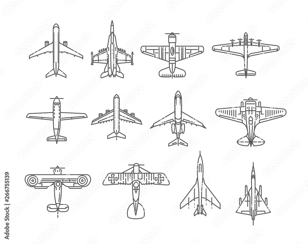 Coloring page with air transportation. Set of black and white air transport  Stock Vector Image & Art - Alamy