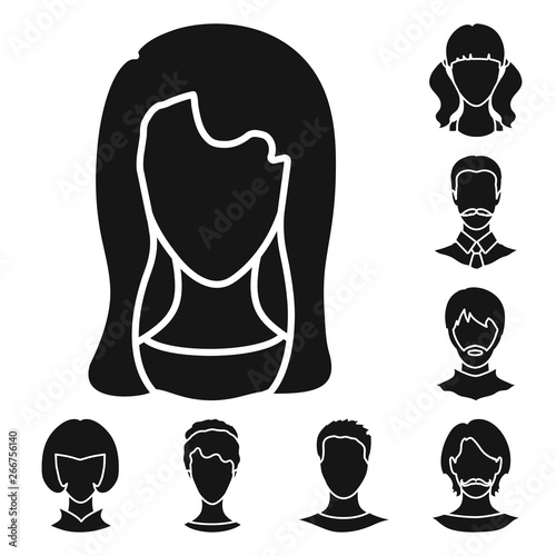 Vector illustration of character and profile symbol. Set of character and dummy stock symbol for web.