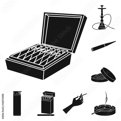 Isolated object of anti and habit sign. Collection of anti and tobacco vector icon for stock.