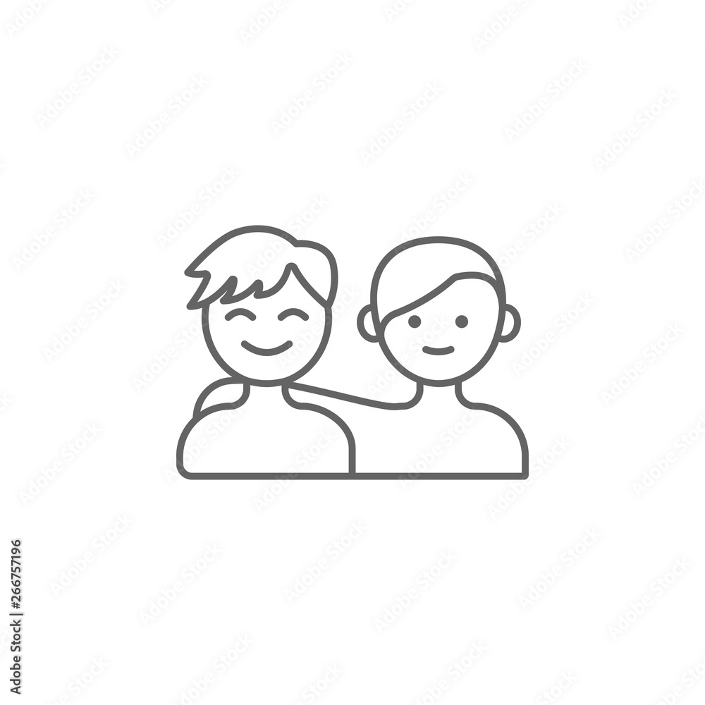 Friendship, two friend icon. Element of friendship icon. Thin line icon for website design and development, app development. Premium icon Friendship, two friend icon. Element of friendship icon. Thin line icon for website design and development, app development. Premium icon
